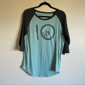 Tentree baseball t shirt with 3/4 sleeve